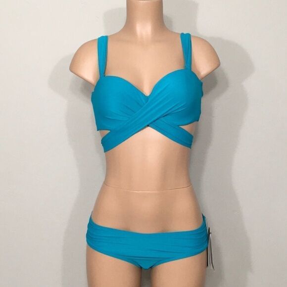 Coco Reef bra sized Teal bikini set. 36/38DD-XL - Picture 3 of 10